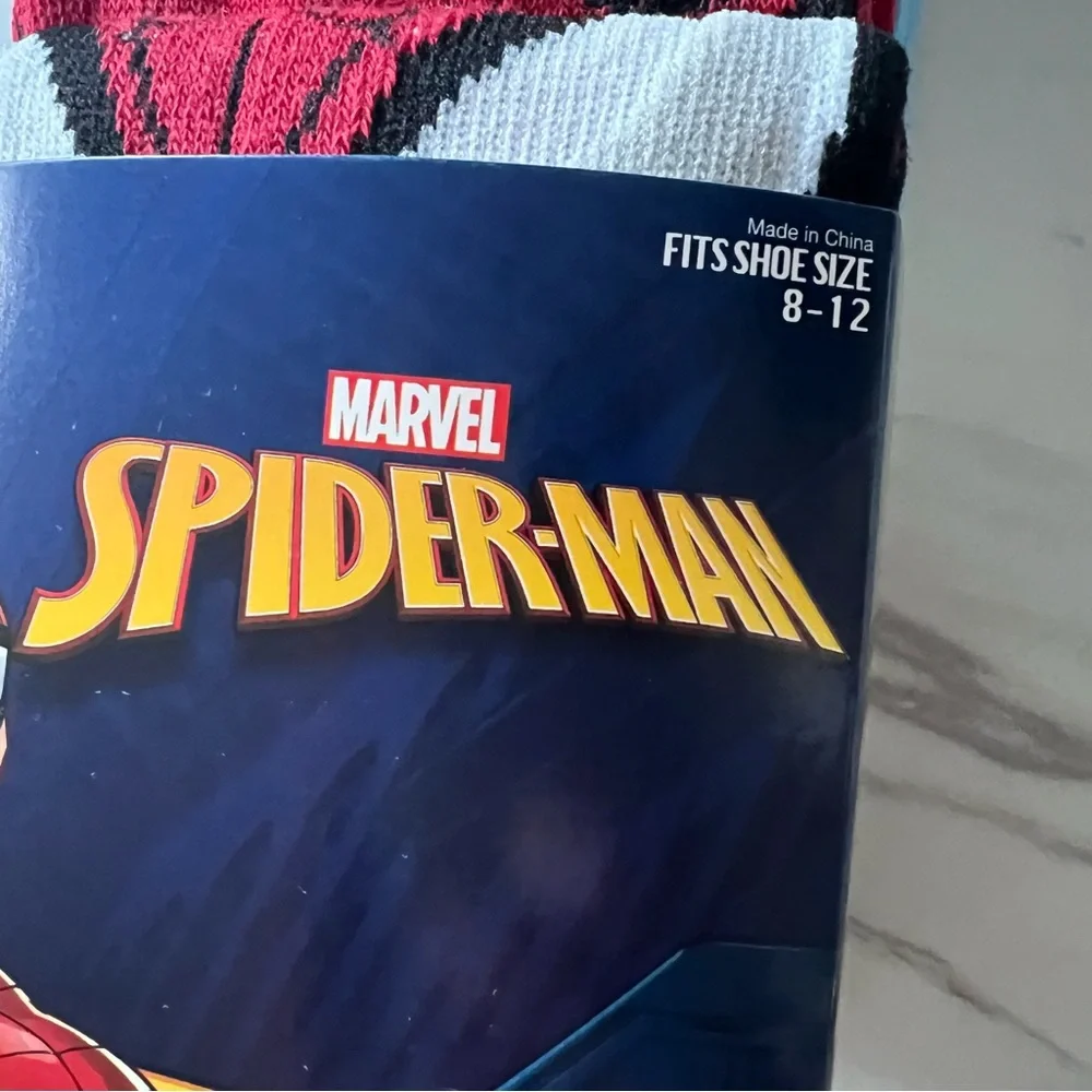New Marvel Spiderman Venom 6 Pair Casual Crew Socks Size 8-12 Men's NWT